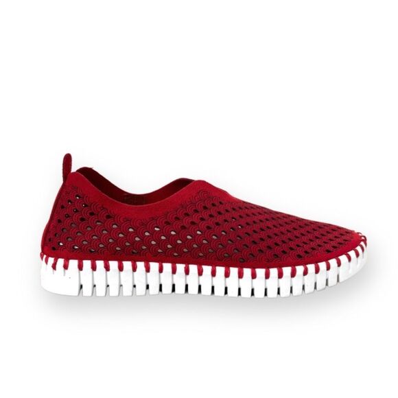 ILSE JACOBSEN - TULIP Slip on Flats Deep Red - Picture 1 of 14